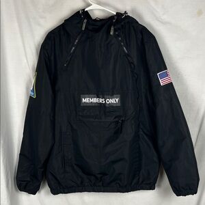 Members Only X NASA Black Anorak Hooded Jacket